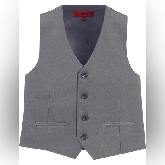 Gioberti Boy's 4 Button Formal Suit Vest size 6 color gray - Picture 1 of 10